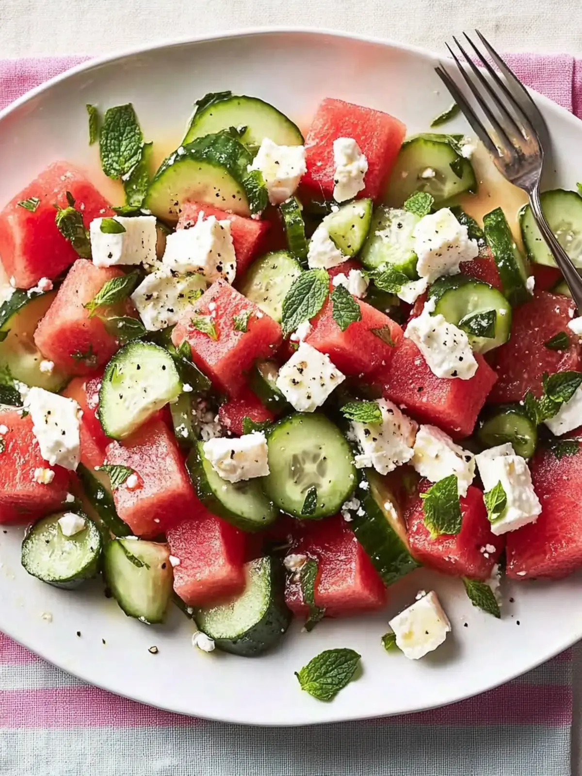 Refreshing Watermelon, Cucumber & Feta Salad for Summer Joy 4 Watermelon, Cucumber & Feta Salad