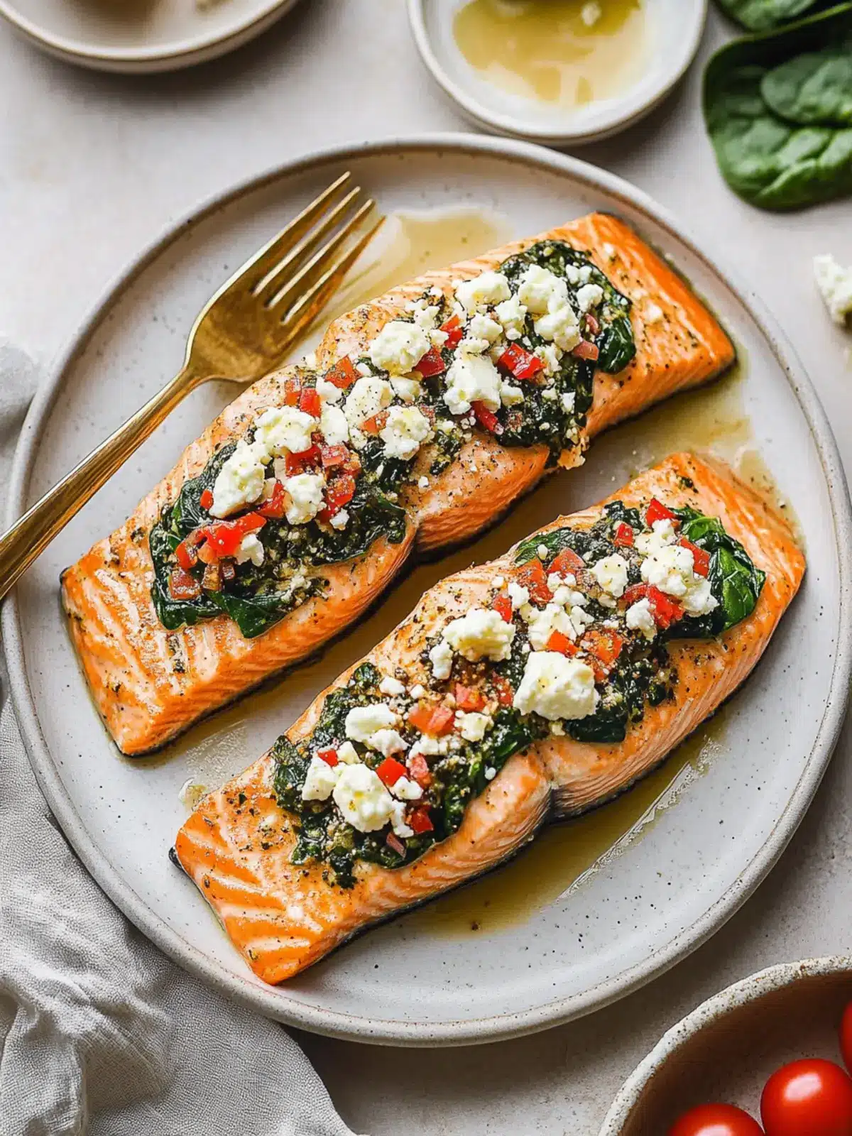 Stuffed Salmon With Spinach & Feta for a Quick Gourmet Dinner 3 Stuffed Salmon With Spinach & Feta