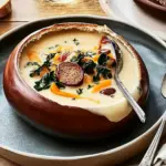 Creamy Slow-Cooker Cheddar Soup in Silky Pretzel Buns 6 Slow-Cooker Cheddar Soup