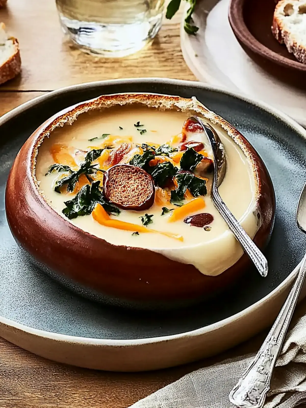 Creamy Slow-Cooker Cheddar Soup in Silky Pretzel Buns 5 Slow-Cooker Cheddar Soup