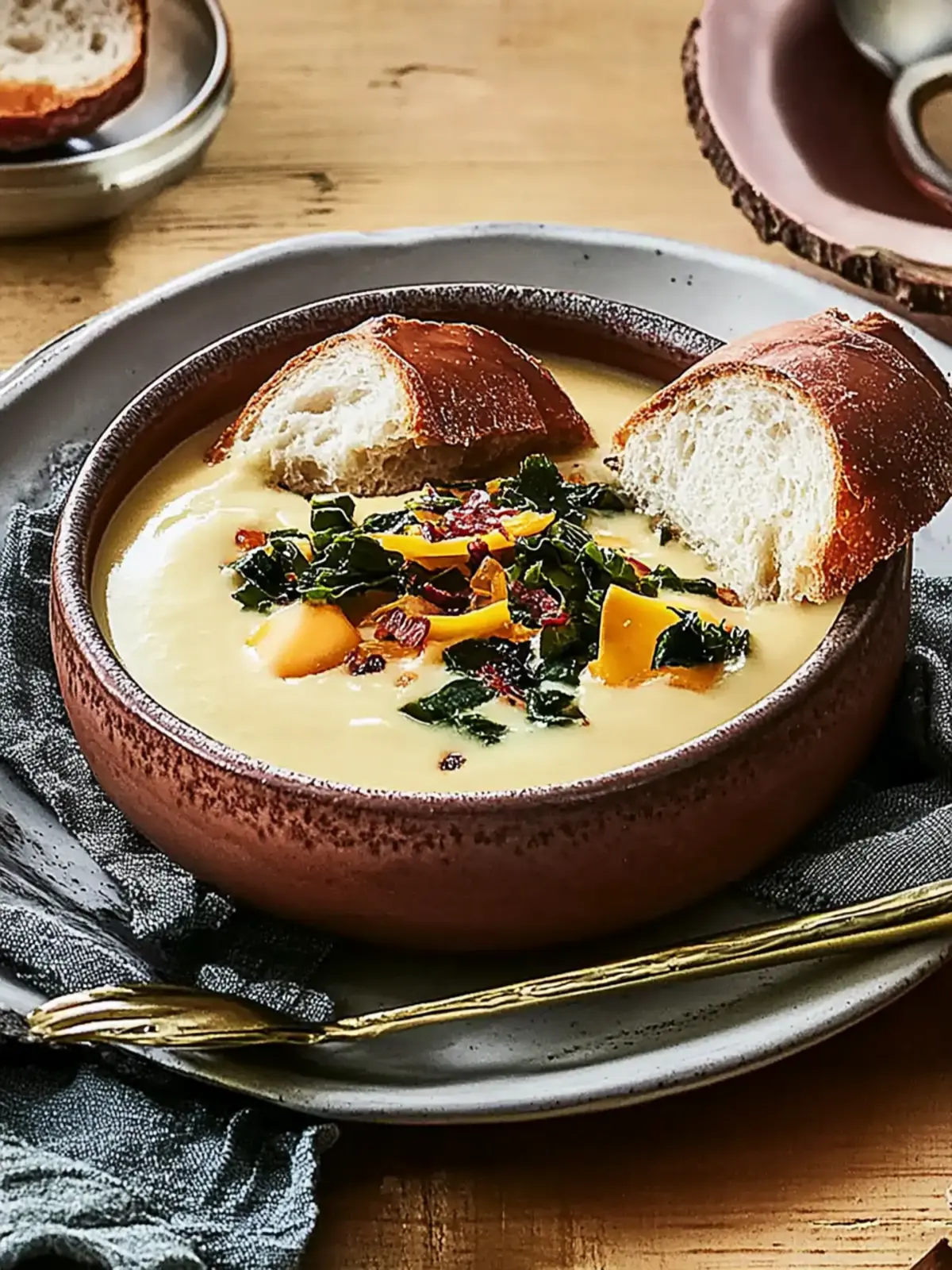 Creamy Slow-Cooker Cheddar Soup in Silky Pretzel Buns 3 Slow-Cooker Cheddar Soup