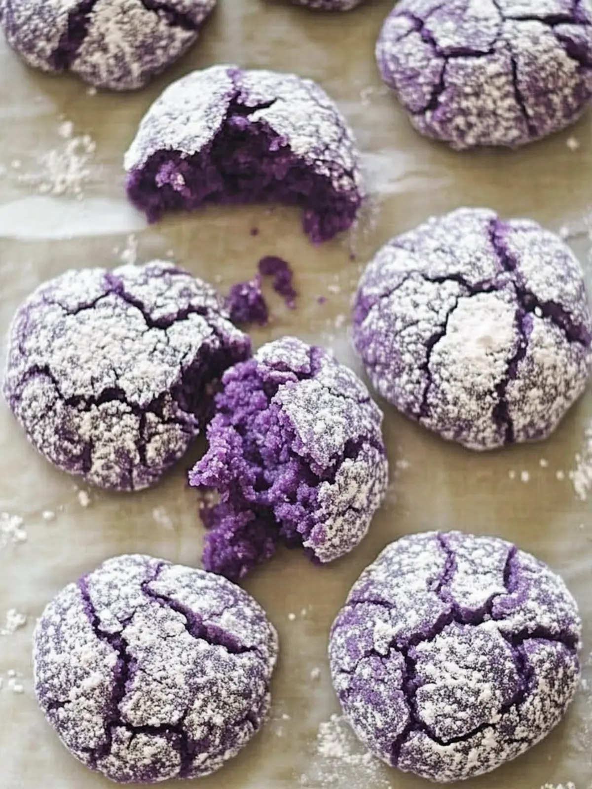 Ube Crinkle Cookies: Irresistibly Chewy Filipino Treats 3 Ube Crinkle Cookies (Filipino Purple Yam Cookies)