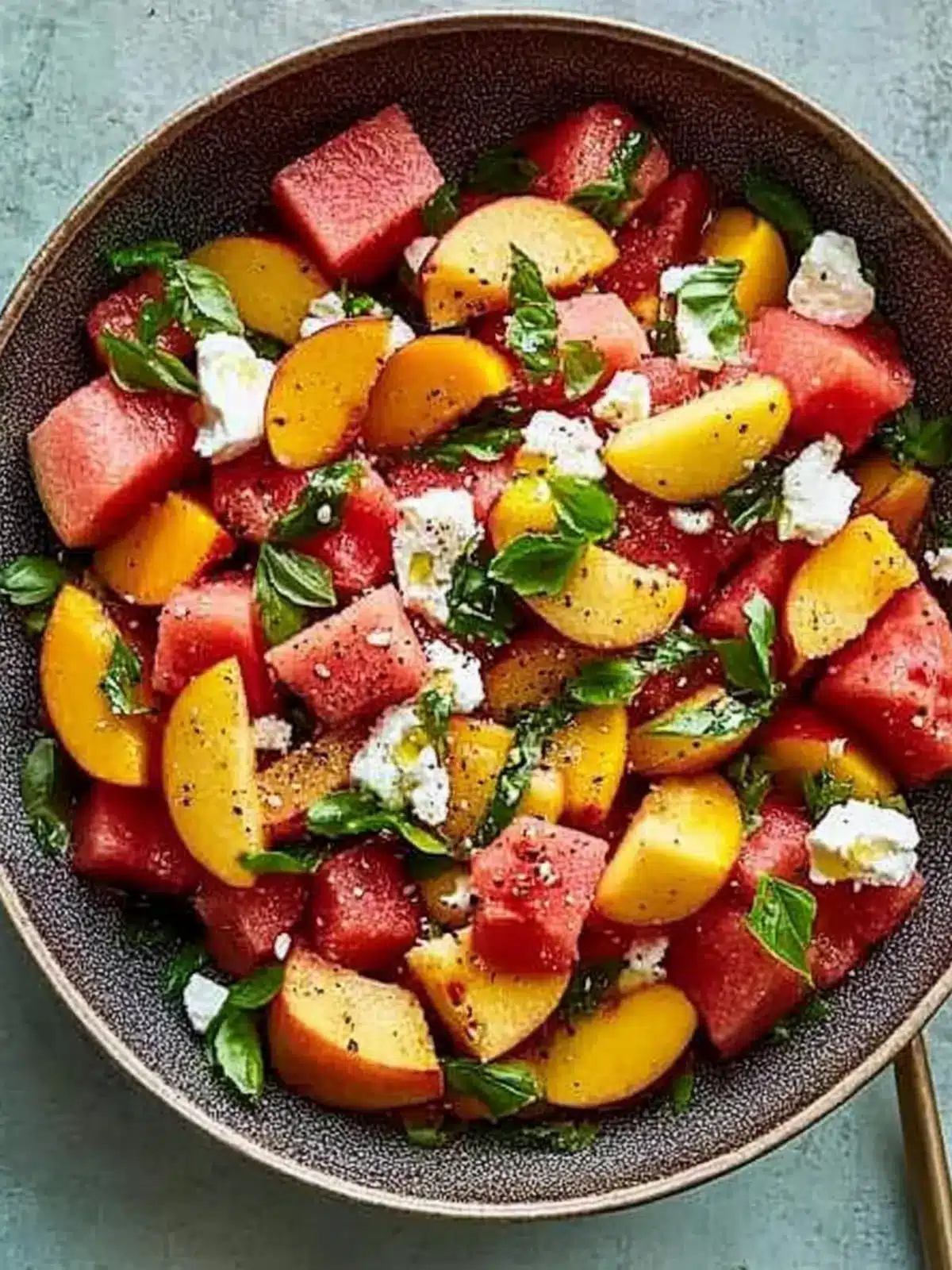 Juicy Watermelon Peach Salad