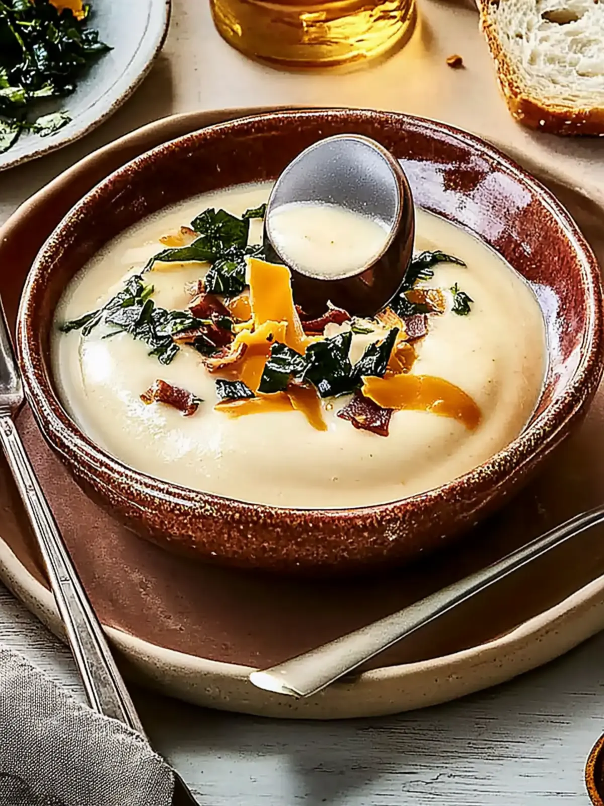 Creamy Slow-Cooker Cheddar Soup in Silky Pretzel Buns 2 Slow-Cooker Cheddar Soup