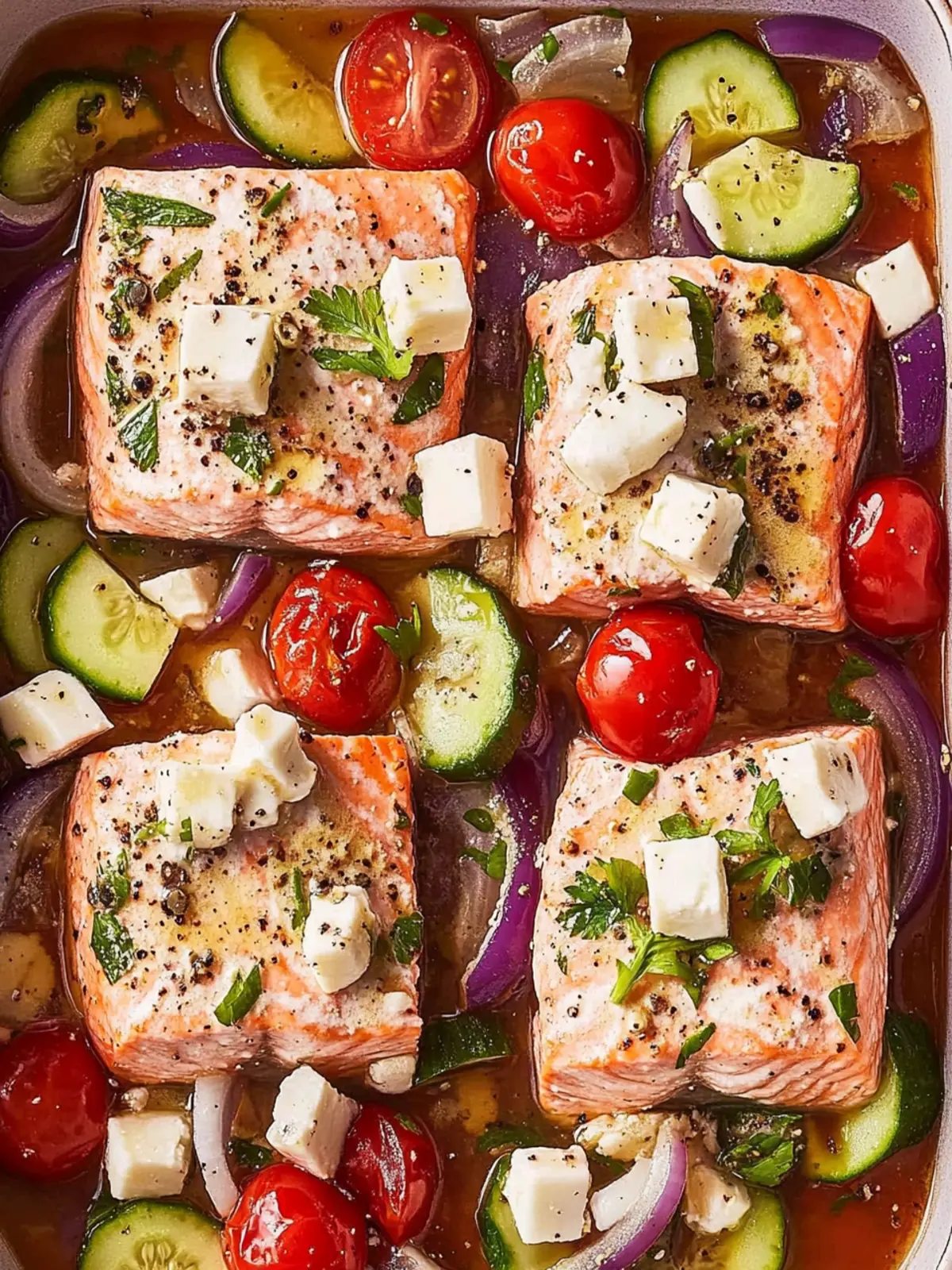 Greek Salmon Delight: Quick, Healthy, and Flavor-Packed! 4 Greek Salmon