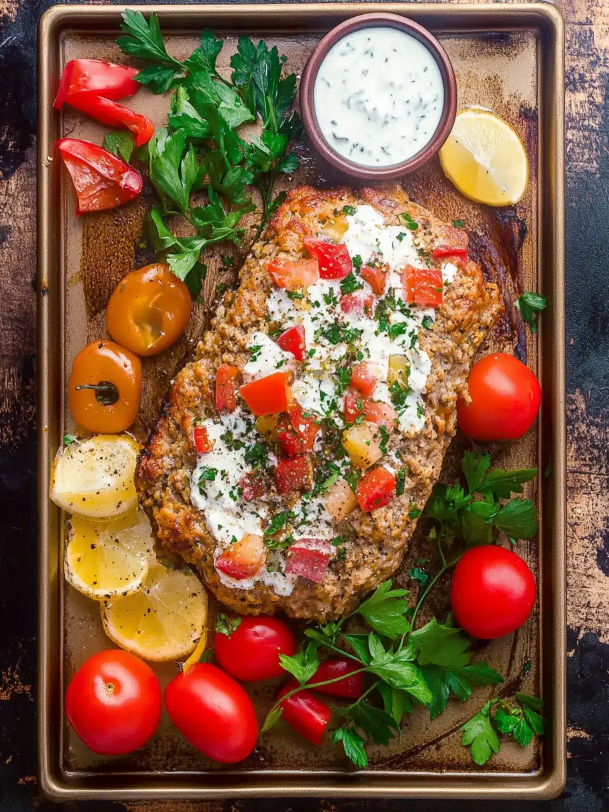 Savory Mediterranean Turkey Meatloaf with Tzatziki Bliss 5 Mediterranean Turkey Meatloaf