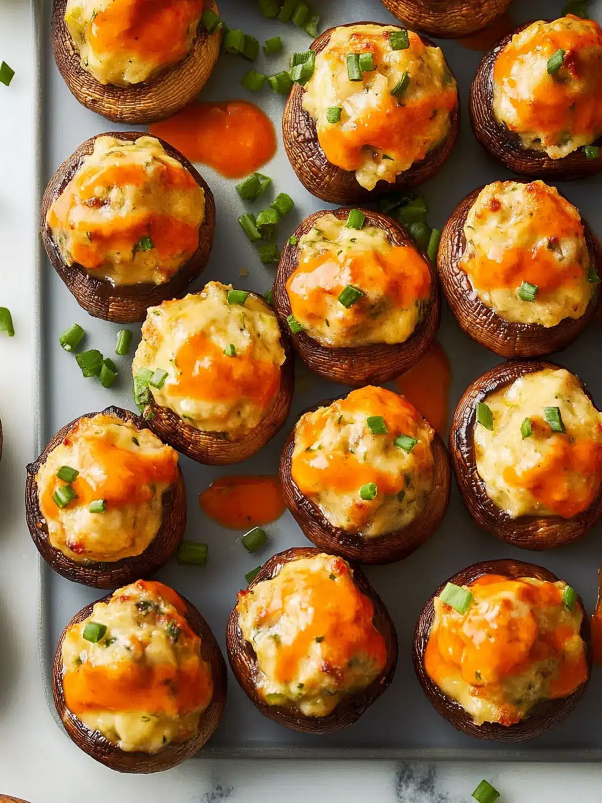 Buffalo-Stuffed Mushrooms: Irresistibly Spicy Appetizer Delight 3 Buffalo-Stuffed Mushrooms