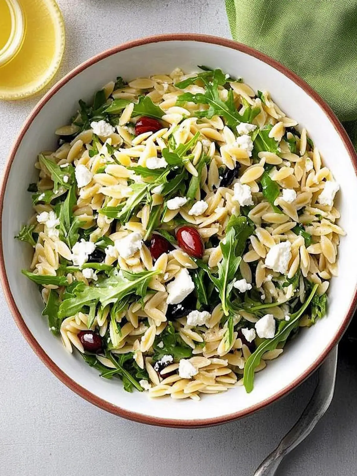 Orzo with Feta and Arugula: A Fresh Mediterranean Escape 2 Orzo with Feta and Arugula