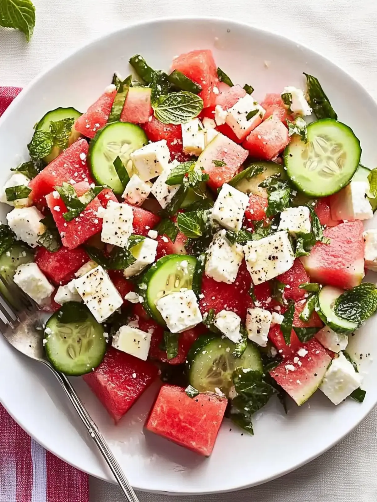 Refreshing Watermelon, Cucumber & Feta Salad for Summer Joy 2 Watermelon, Cucumber & Feta Salad