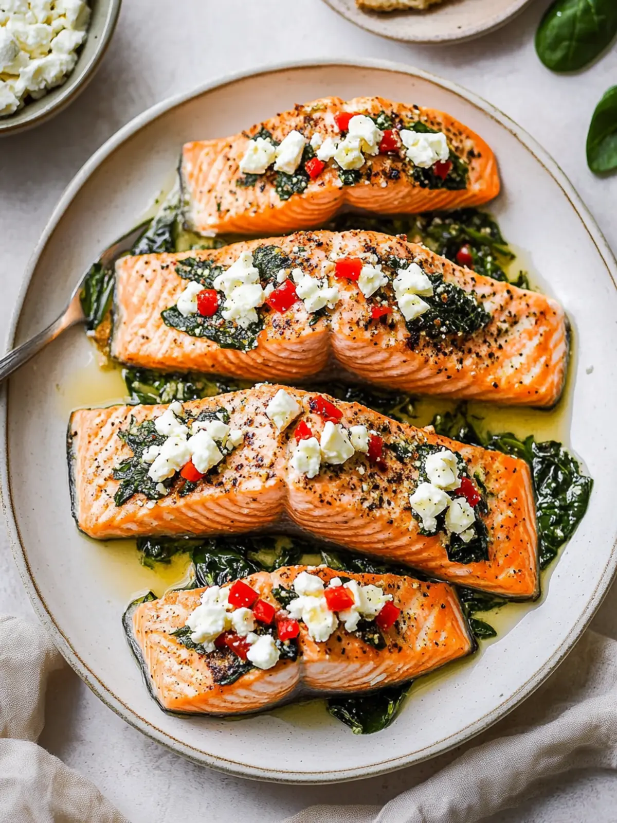 Stuffed Salmon With Spinach & Feta for a Quick Gourmet Dinner 4 Stuffed Salmon With Spinach & Feta