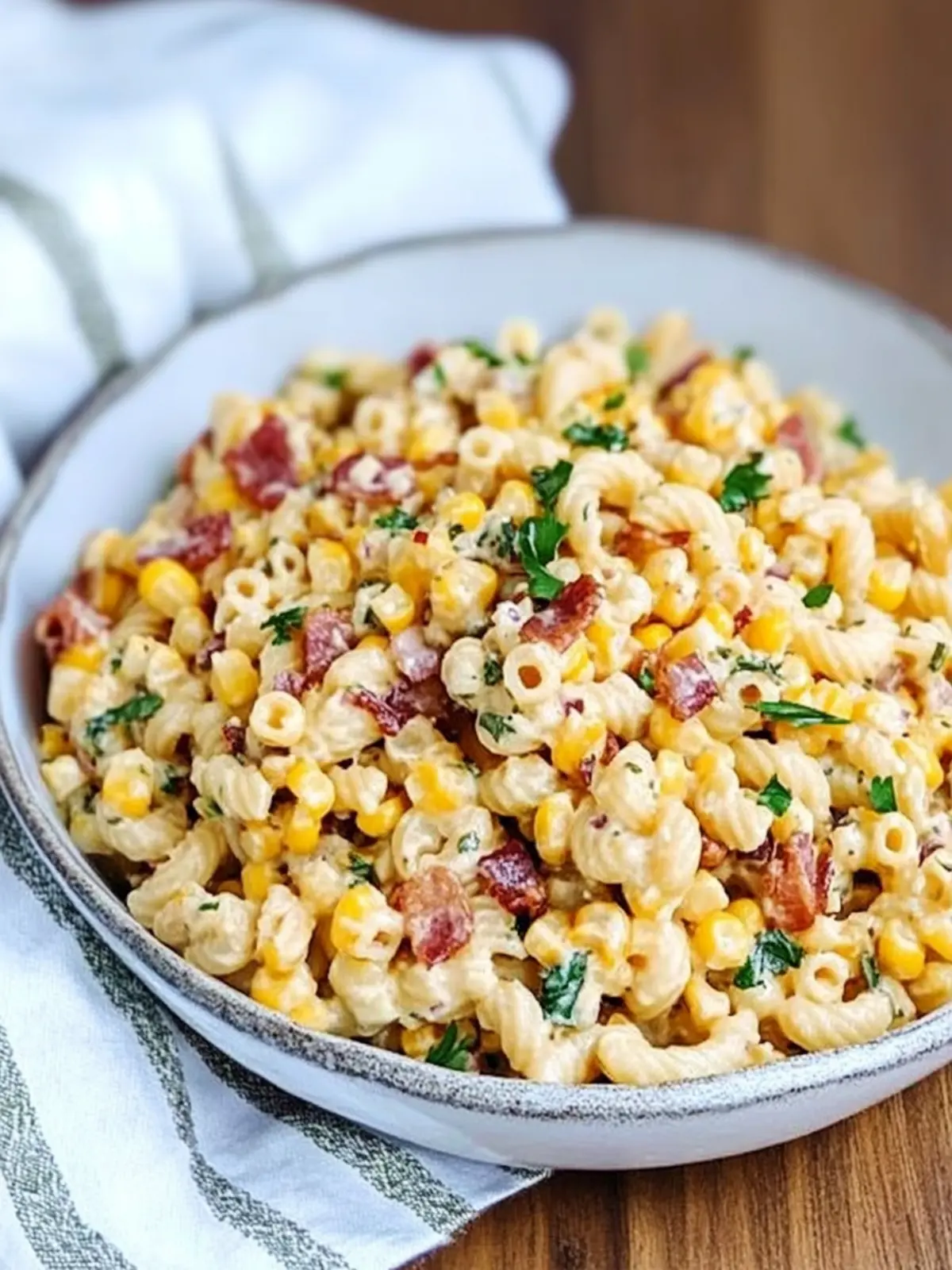 Crack Corn Pasta Salad with Bacon: A Zesty Summer Hit 2 Crack Corn Pasta Salad with Bacon