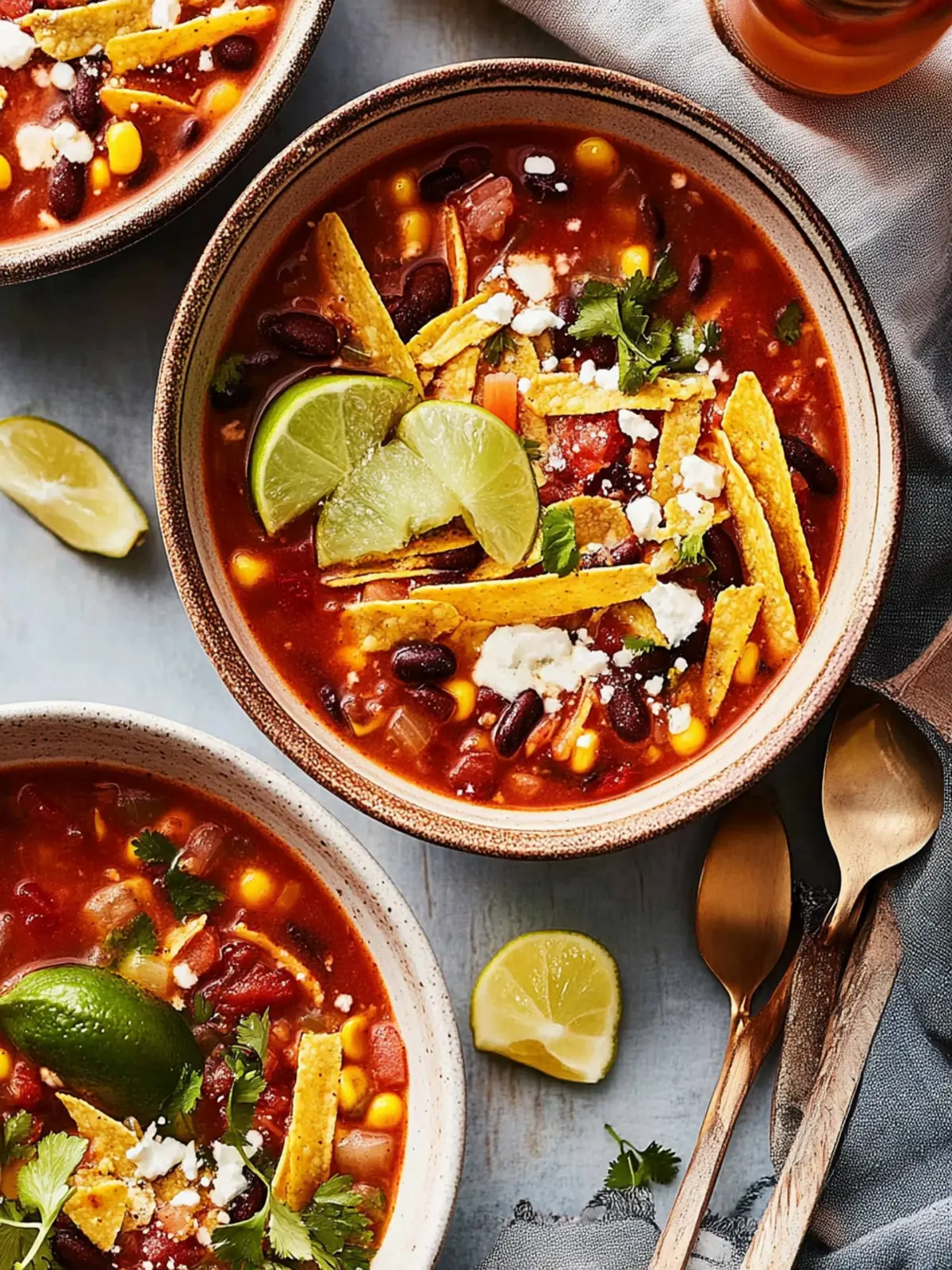 Hearty Vegetarian Tortilla Soup: Comfort in Every Spoonful 3 Vegetarian Tortilla Soup