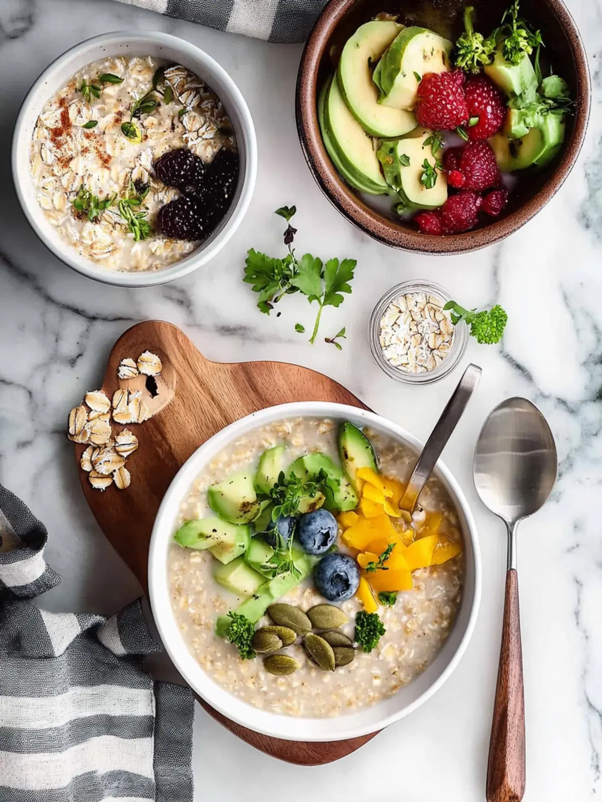 Hearty Whole Oat Porridge with Savory Toppings to Savor 4 Whole Oat Porridge