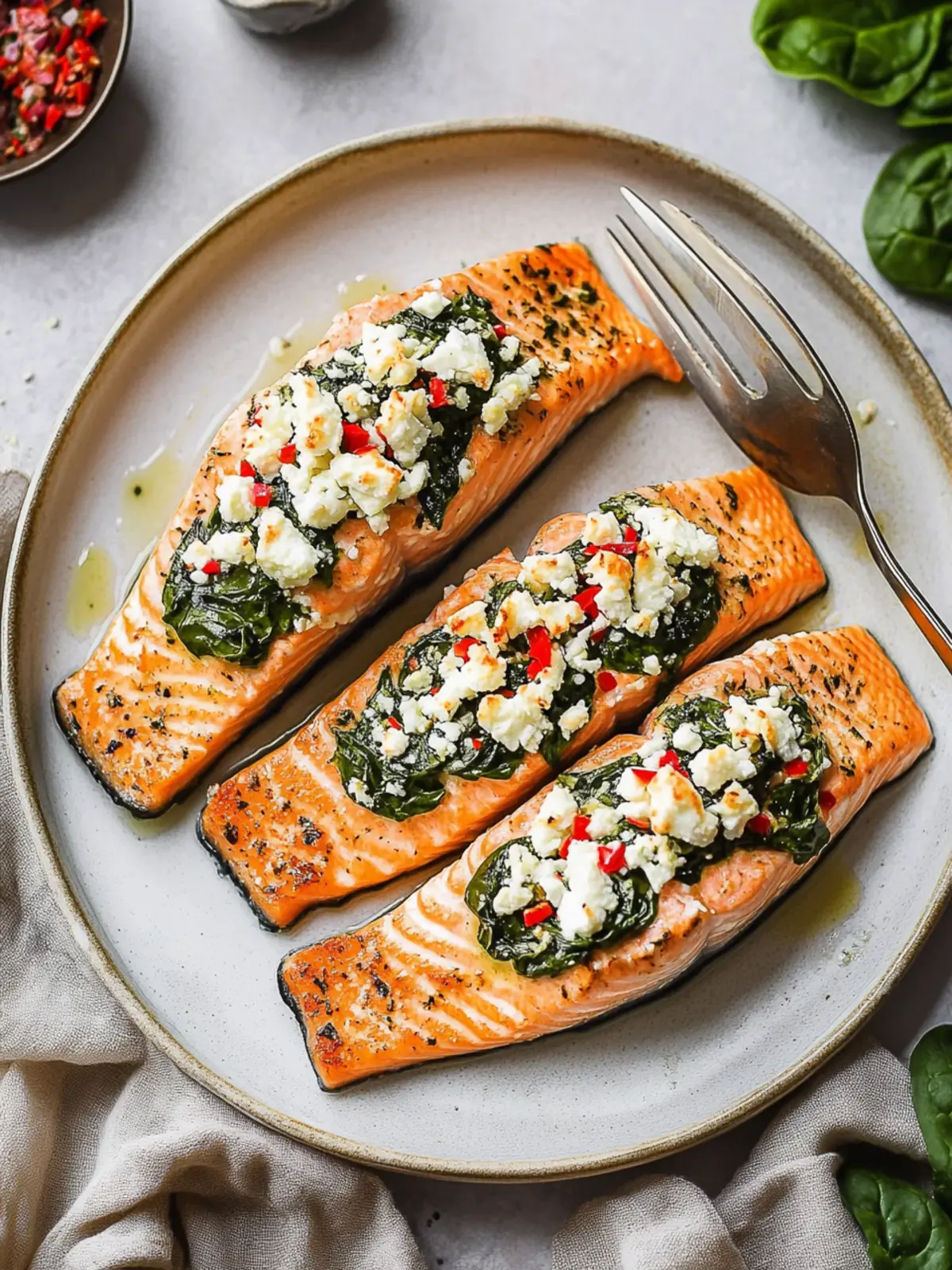 Stuffed Salmon With Spinach & Feta for a Quick Gourmet Dinner 5 Stuffed Salmon With Spinach & Feta