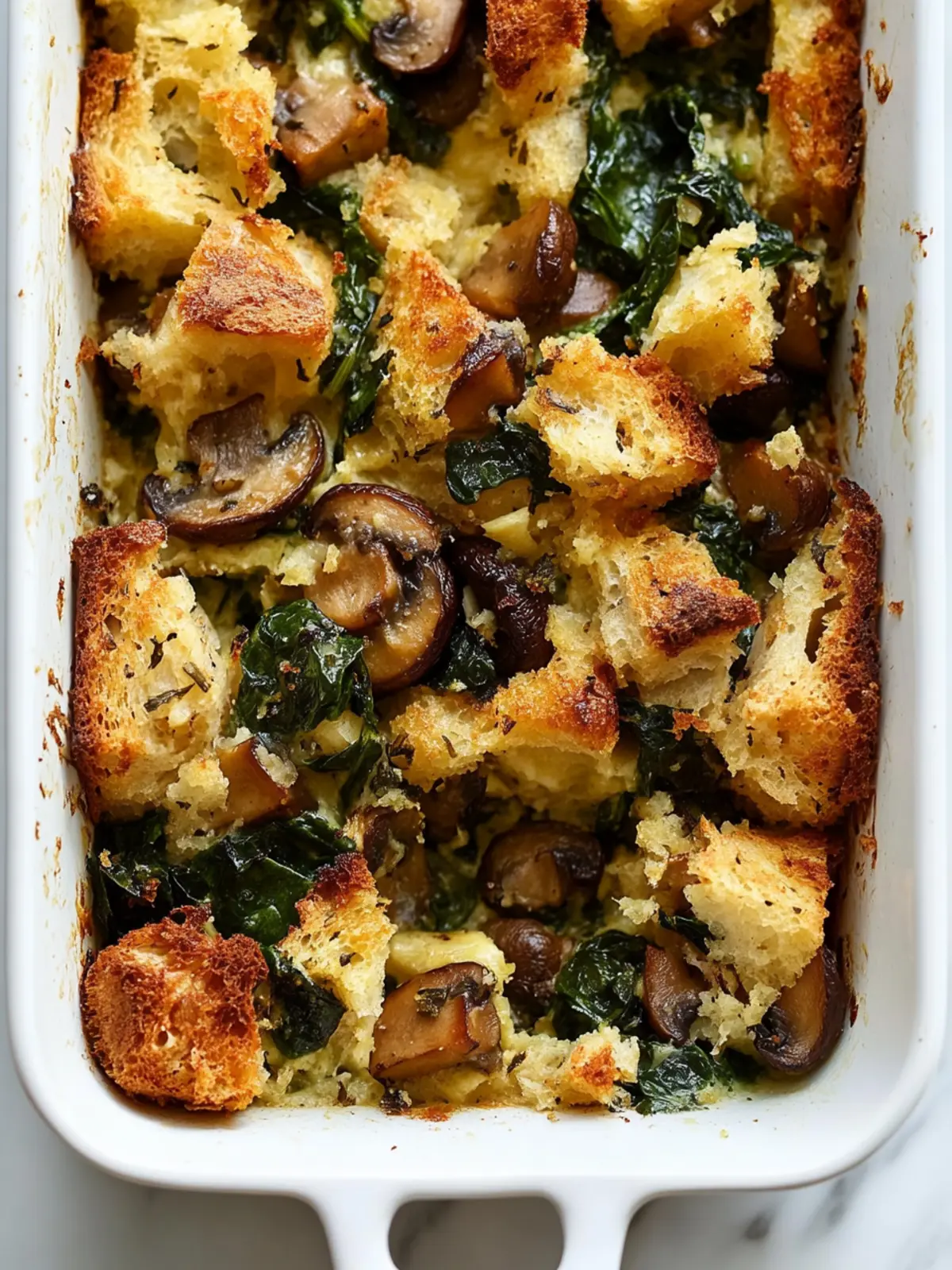 Melt-in-Your-Mouth Cheesy Spinach and Mushroom Breakfast Stuffing 4 Cheesy Spinach and Mushroom Breakfast Stuffing