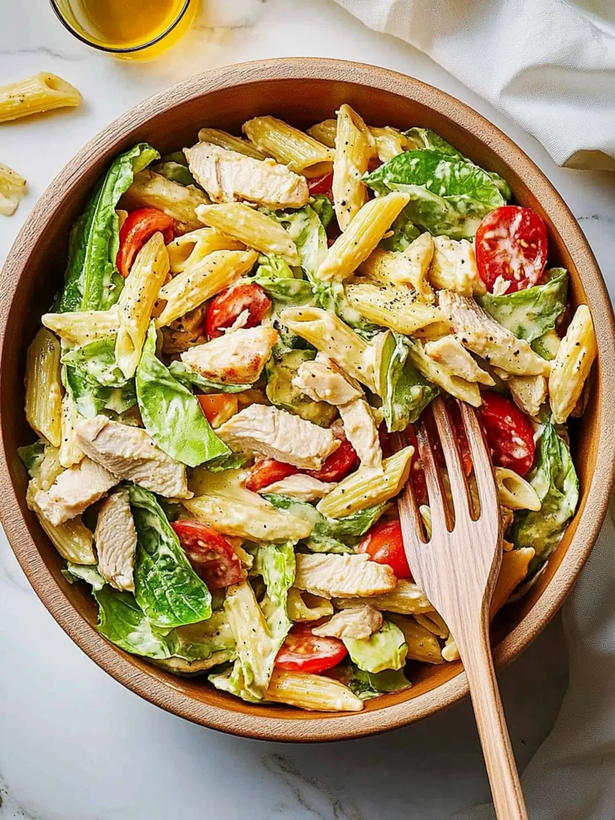 Chicken Caesar Pasta Salad: Quick, Crunchy, and Deliciously Easy 4 Chicken Caesar Pasta Salad