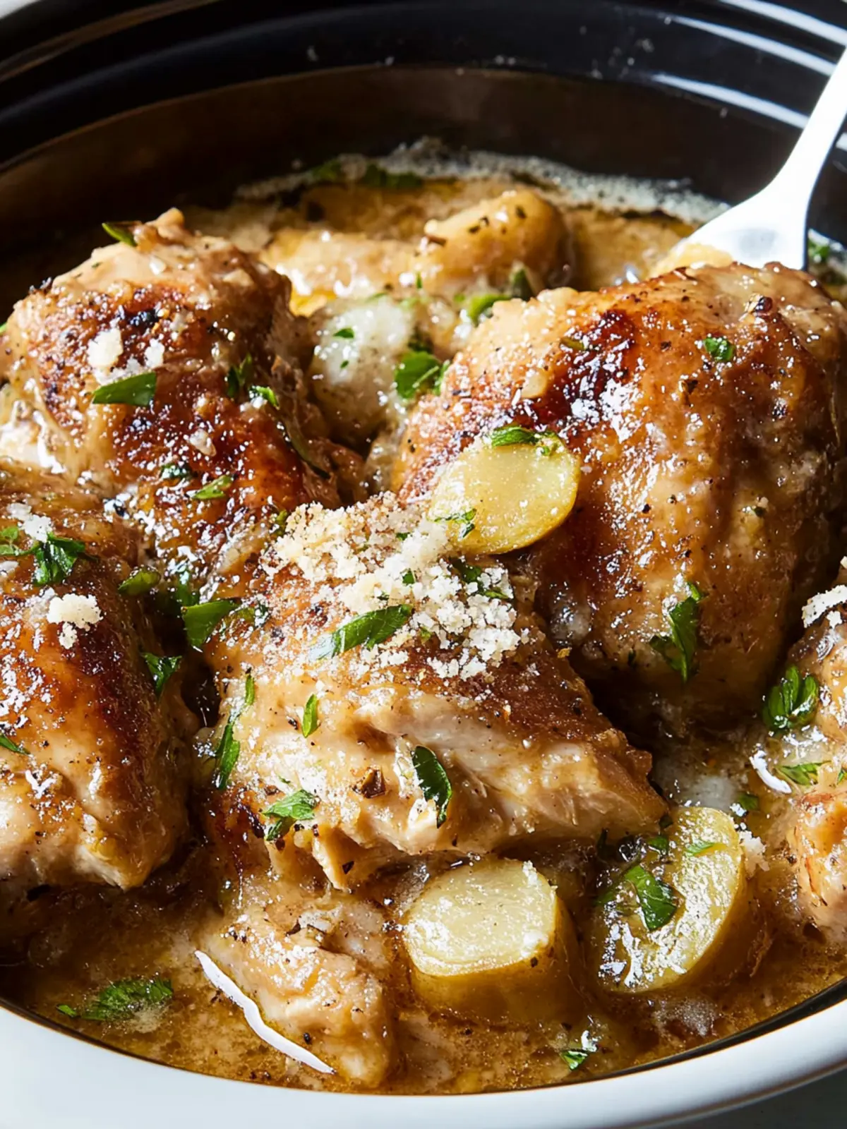 Irresistible Slow-Cooker Garlic-Parmesan Chicken Made Simple 2 Slow-Cooker Garlic-Parmesan Chicken