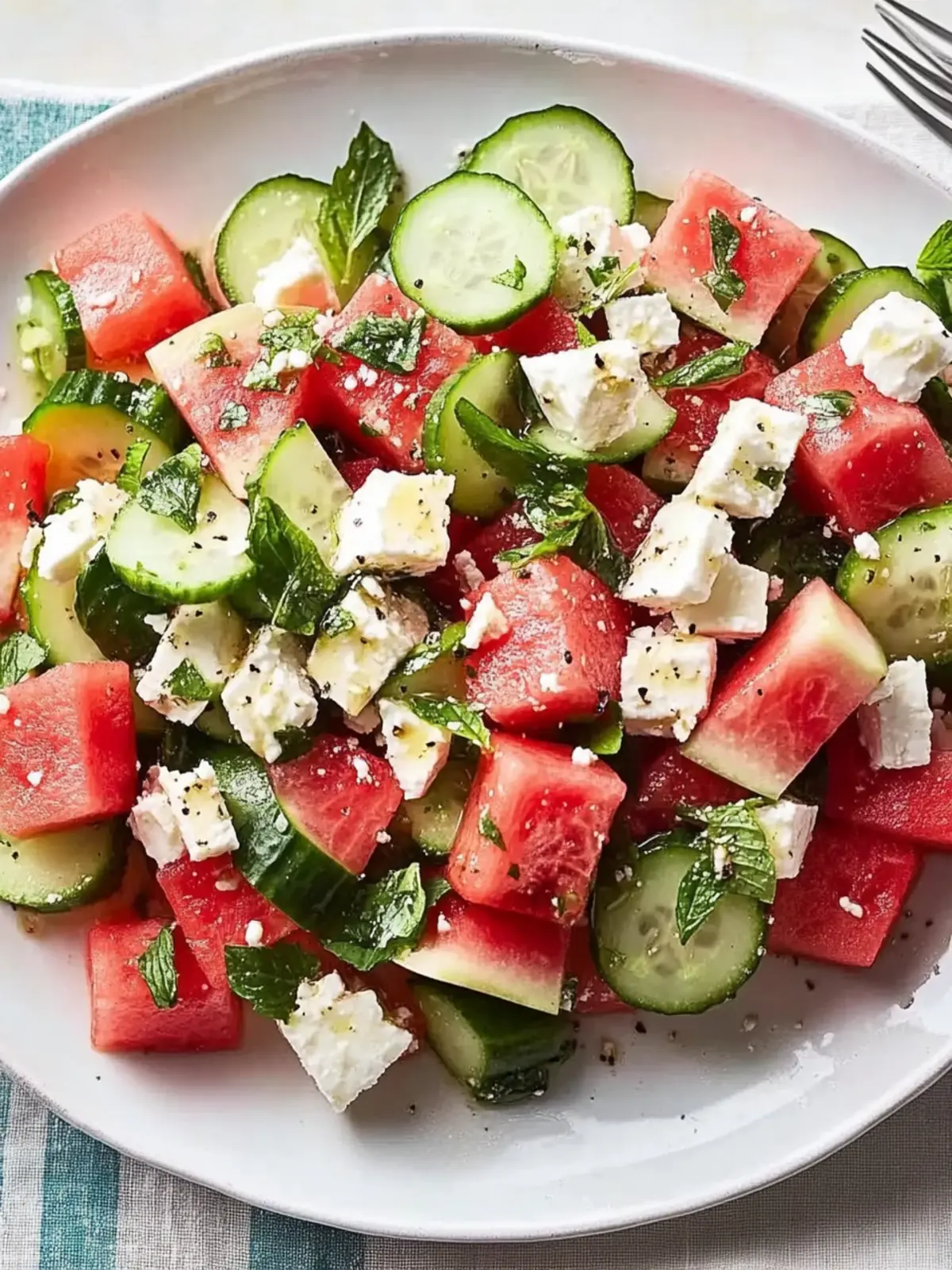 Refreshing Watermelon, Cucumber & Feta Salad for Summer Joy 3 Watermelon, Cucumber & Feta Salad