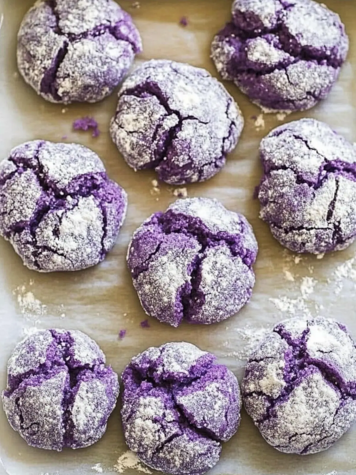 Ube Crinkle Cookies: Irresistibly Chewy Filipino Treats 4 Ube Crinkle Cookies (Filipino Purple Yam Cookies)