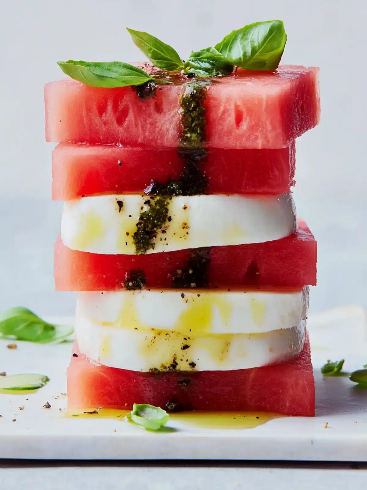 Refreshing Watermelon Caprese Salad for Hot Summer Days 5 Watermelon Caprese