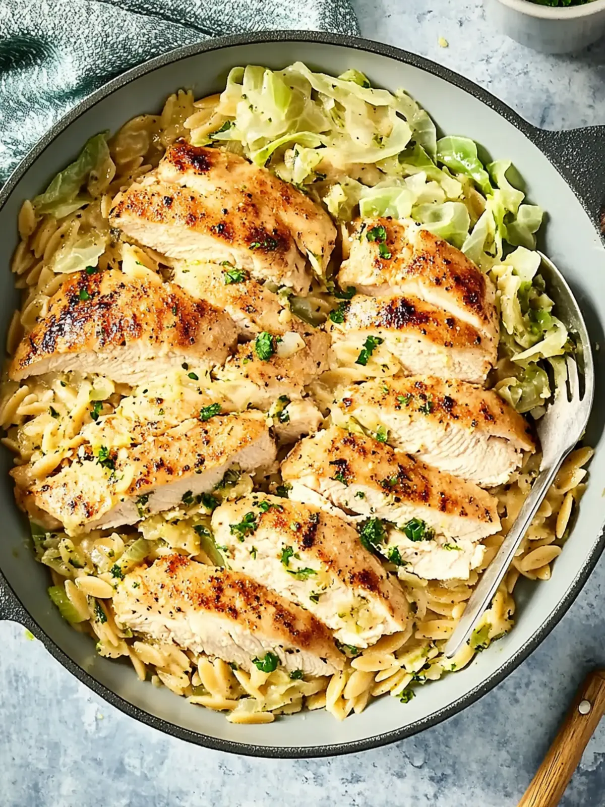 High-Protein Lemon Chicken Orzo with Cabbage Bliss 3 High-Protein Lemon Chicken Orzo with Cabbage