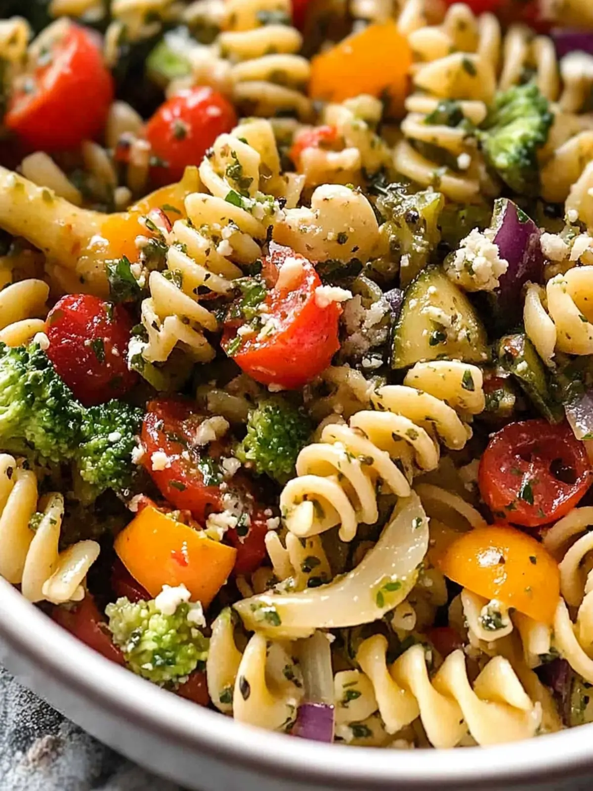 Marinated Vegetarian Pasta Salad for a Zesty Summer Feast 5 MARINATED Vegetarian Pasta Salad!