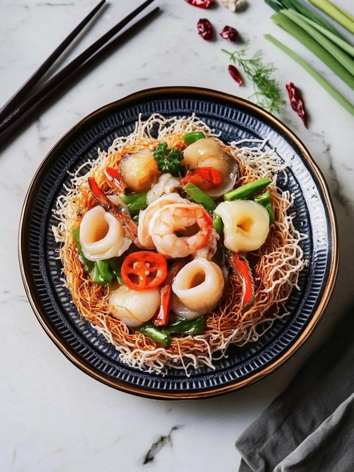 Create a Perfect Chinese Seafood Bird Nest for Festive Feasts 3 Chinese Seafood Bird Nest