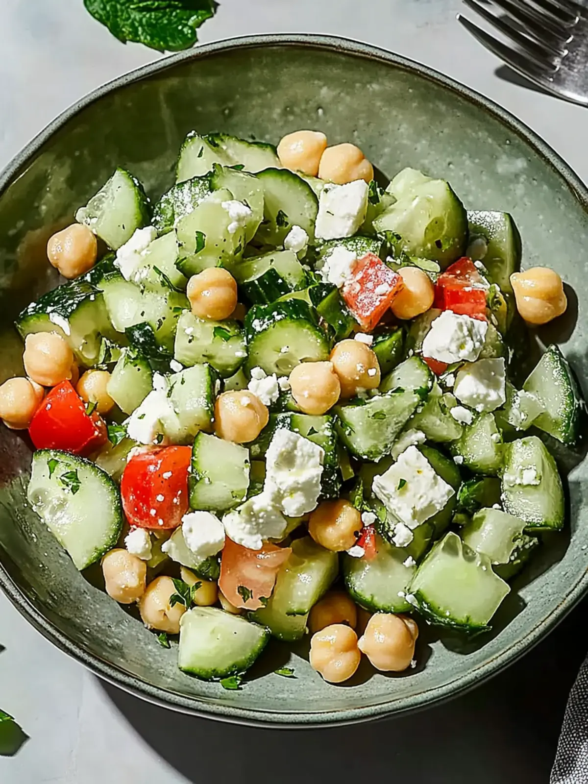 Cucumber Chickpea Salad with Feta & Lemon for Fresh Flavor Boost 4 Cucumber Chickpea Salad with Feta & Lemon