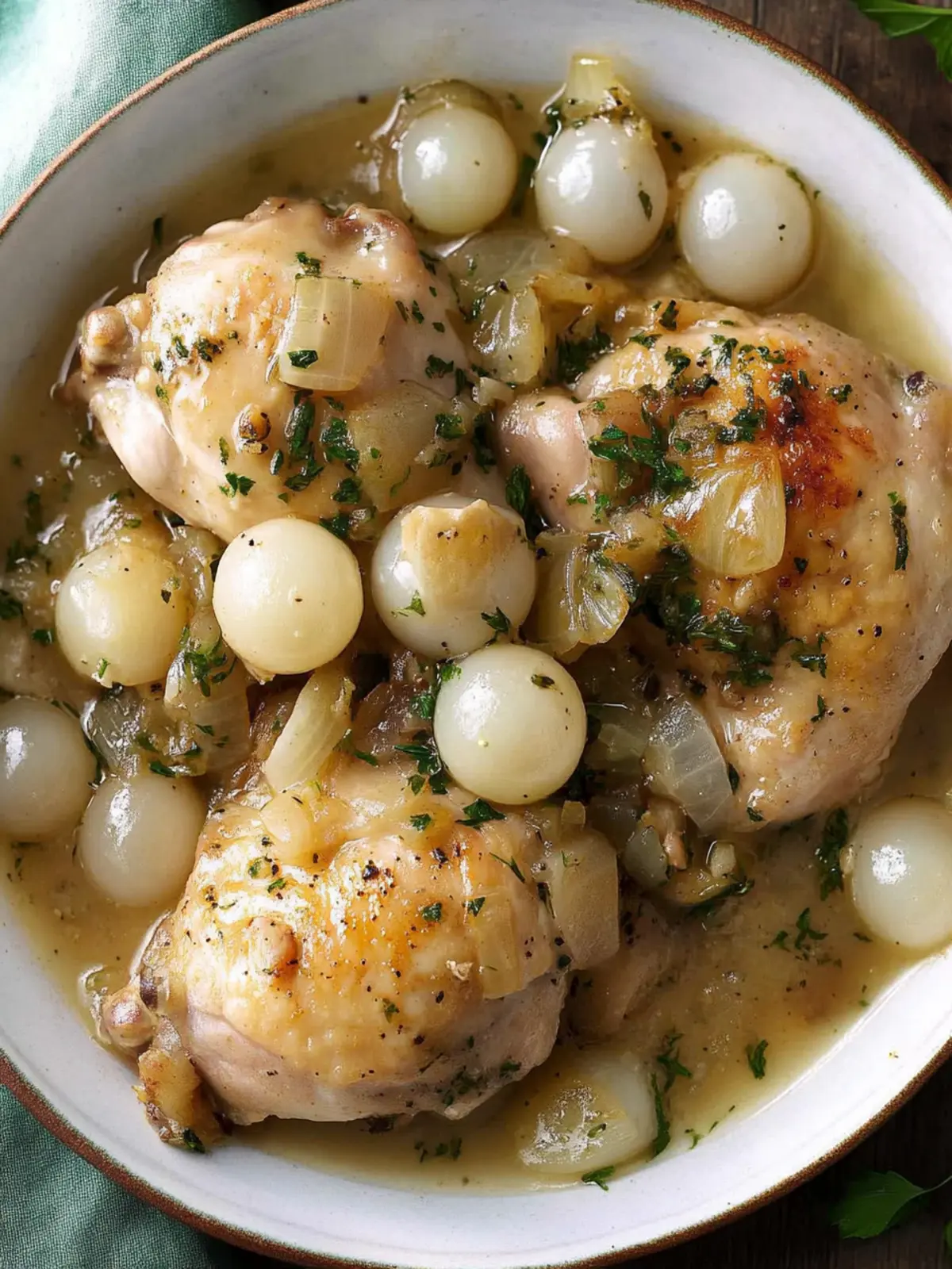 Savory Wine-Braised Chicken with Pearl Onions for Cozy Nights 2 Wine-Braised Chicken with Pearl Onions