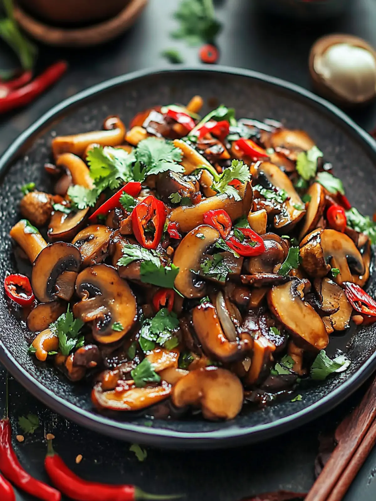 Irresistible Spicy Indo-Chinese Chilli Mushroom Delight at Home 2 Spicy Indo-Chinese Chilli Mushroom Delight