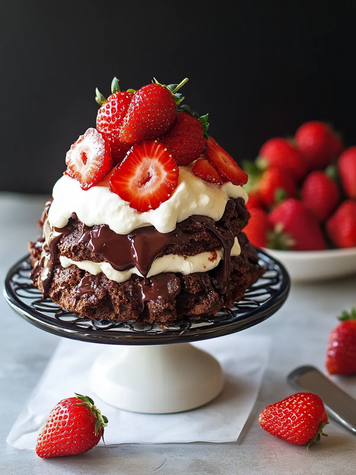 Delightful Chocolate Strawberry Shortcake with Greek Yogurt 5 Chocolate Strawberry Shortcake