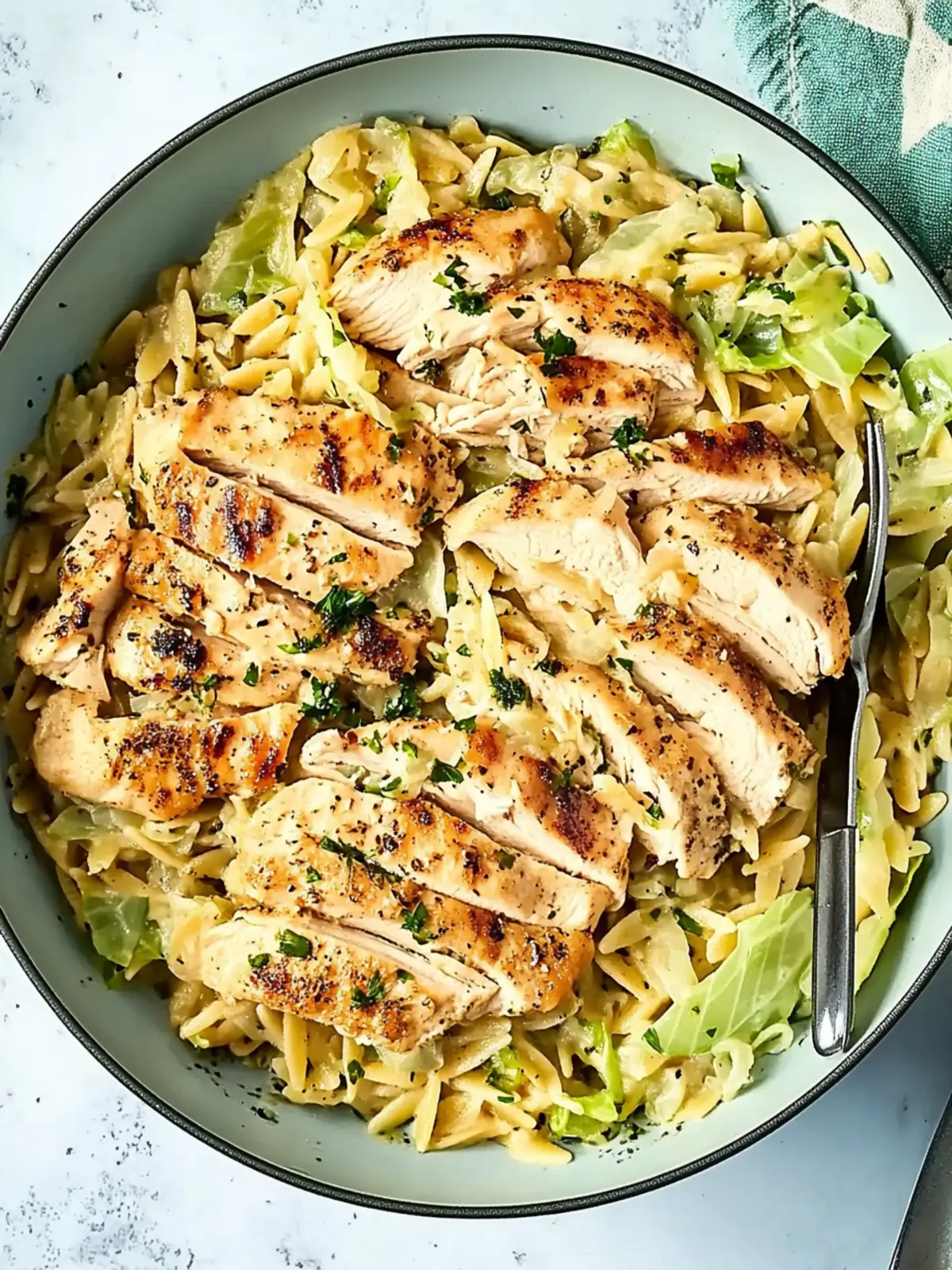High-Protein Lemon Chicken Orzo with Cabbage Bliss 5 High-Protein Lemon Chicken Orzo with Cabbage