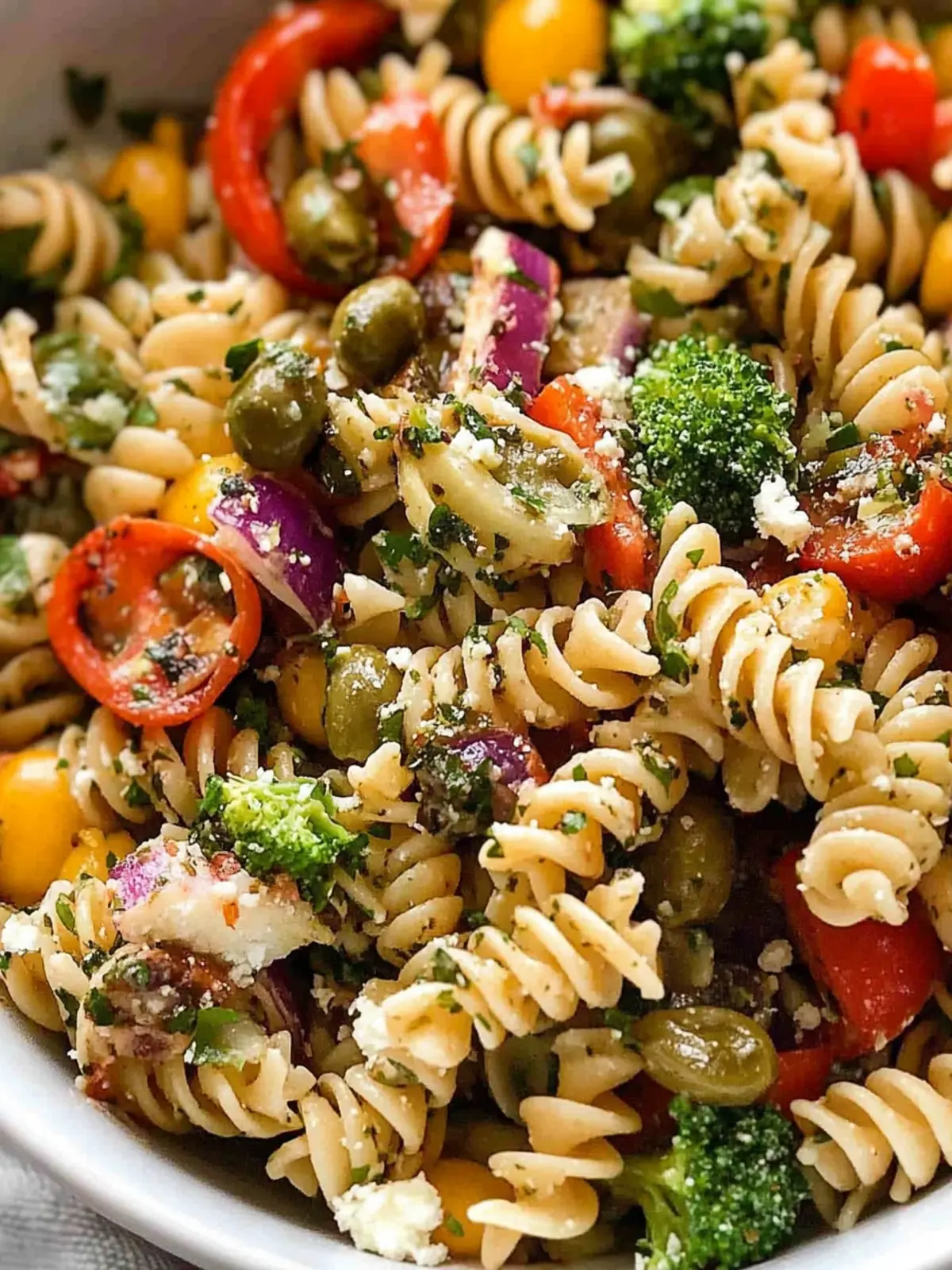 Marinated Vegetarian Pasta Salad for a Zesty Summer Feast 2 MARINATED Vegetarian Pasta Salad!