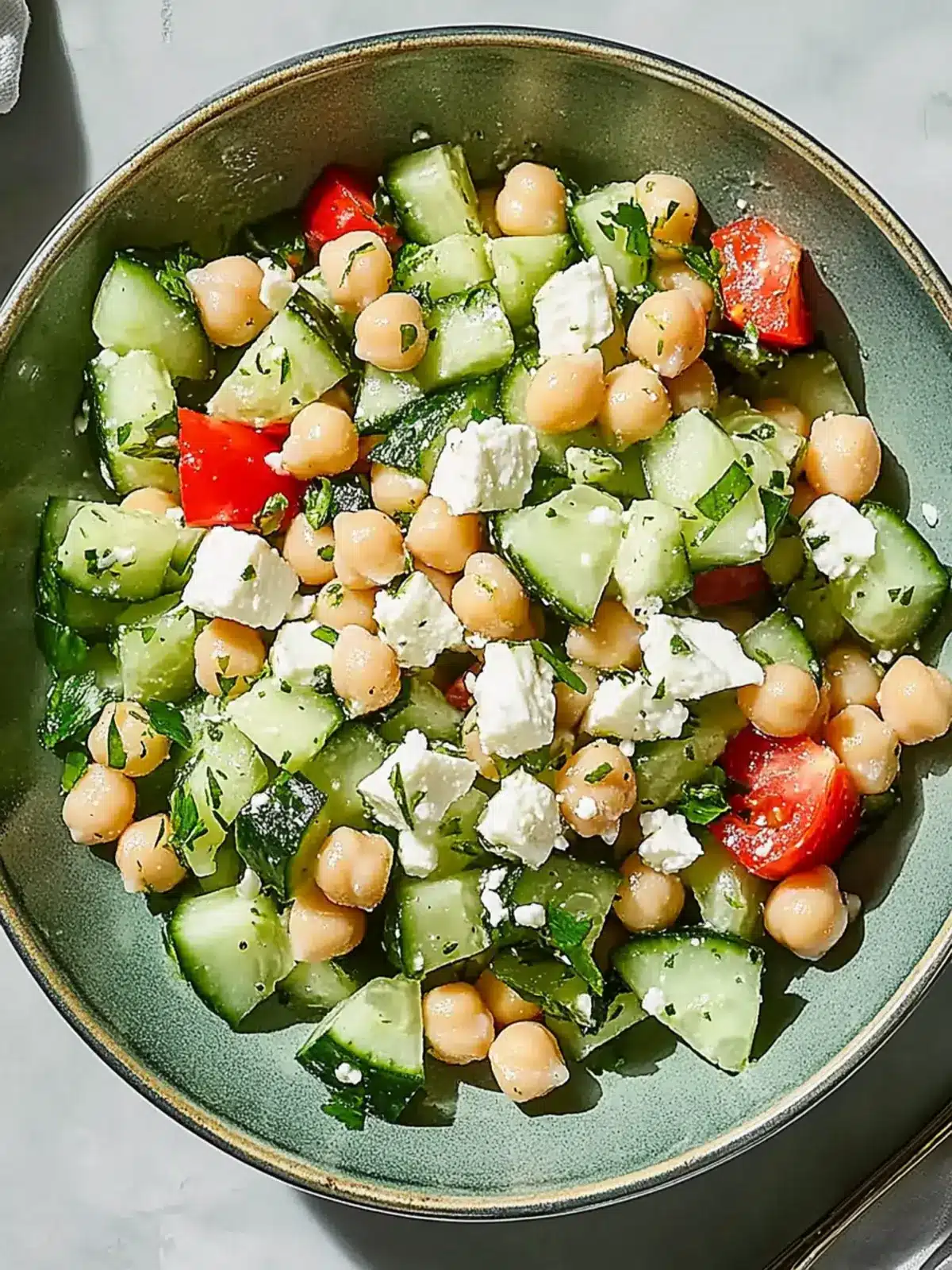 Cucumber Chickpea Salad with Feta & Lemon for Fresh Flavor Boost 5 Cucumber Chickpea Salad with Feta & Lemon
