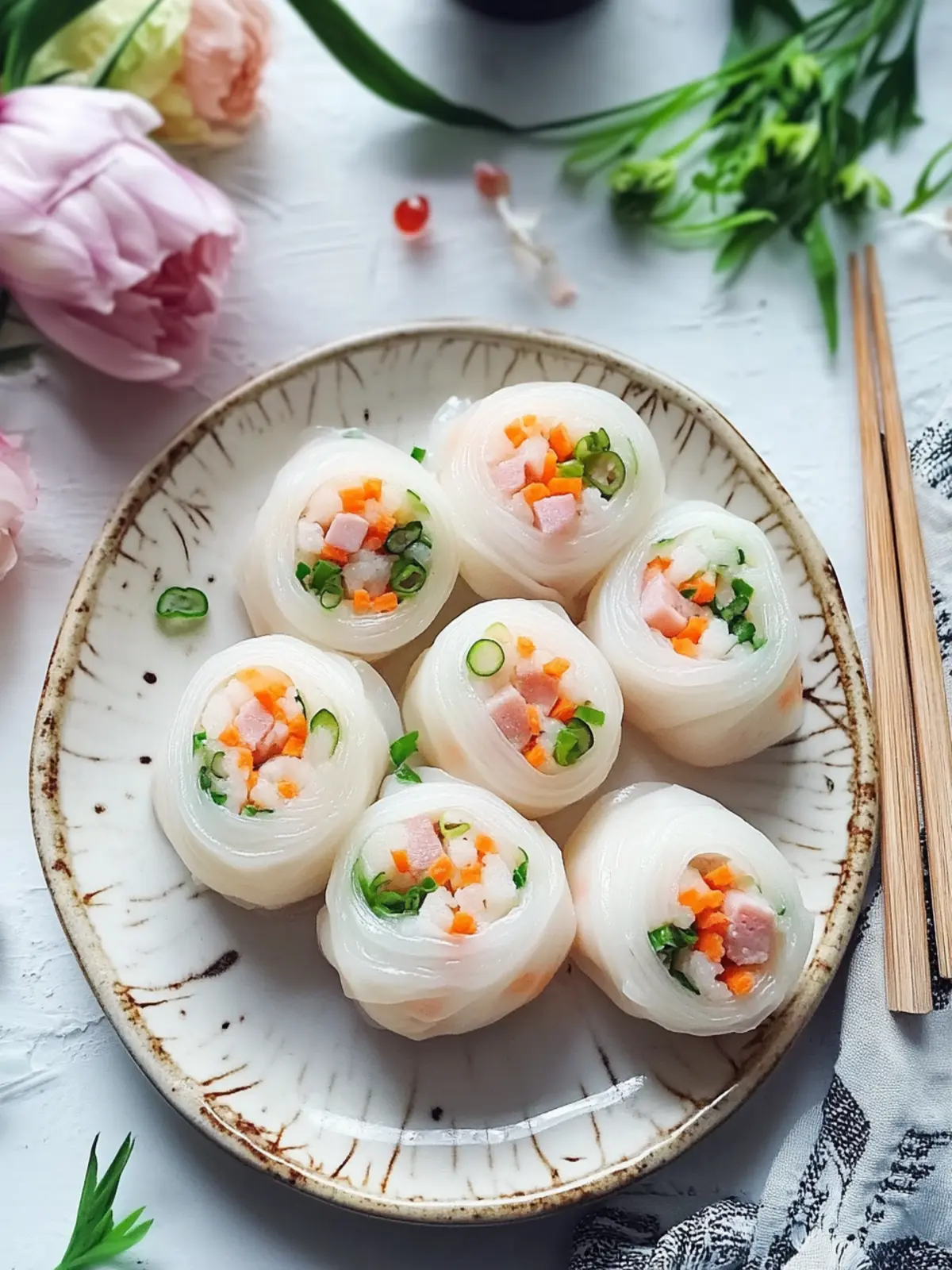 Fluffy Chinese Flower Rolls with Scallions and Ham Delight 5 Irresistibly Soft Chinese Flower Rolls with Scallions and Ham