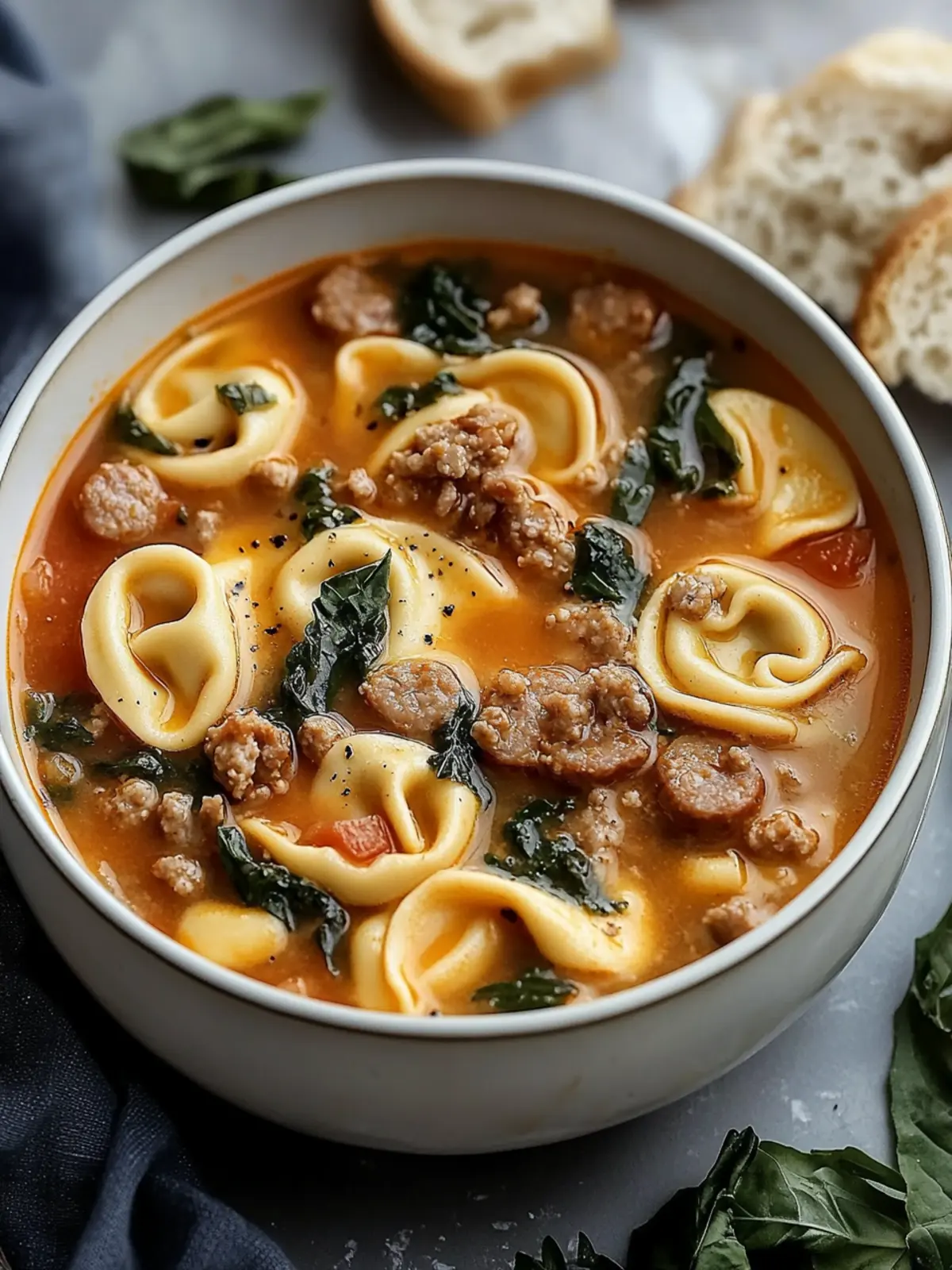 Spicy Italian Sausage and Tortellini Soup to Brighten Your Day 4 Spicy Italian Sausage and Tortellini Soup to Warm Your Soul