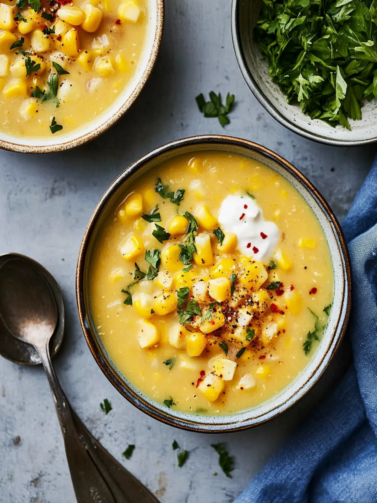 Creamy Corn Chowder Delight - Dairy-Free & Traditional Options 2 Corn Chowder