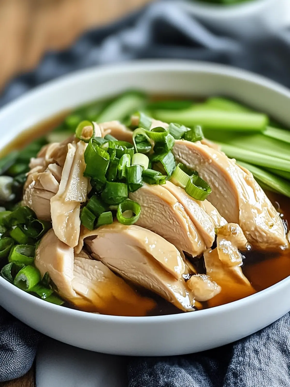 Savory Poached Chinese Chicken with Ginger Scallion Sauce Delight 3 Savory Poached Chinese Chicken with Ginger Scallion Sauce