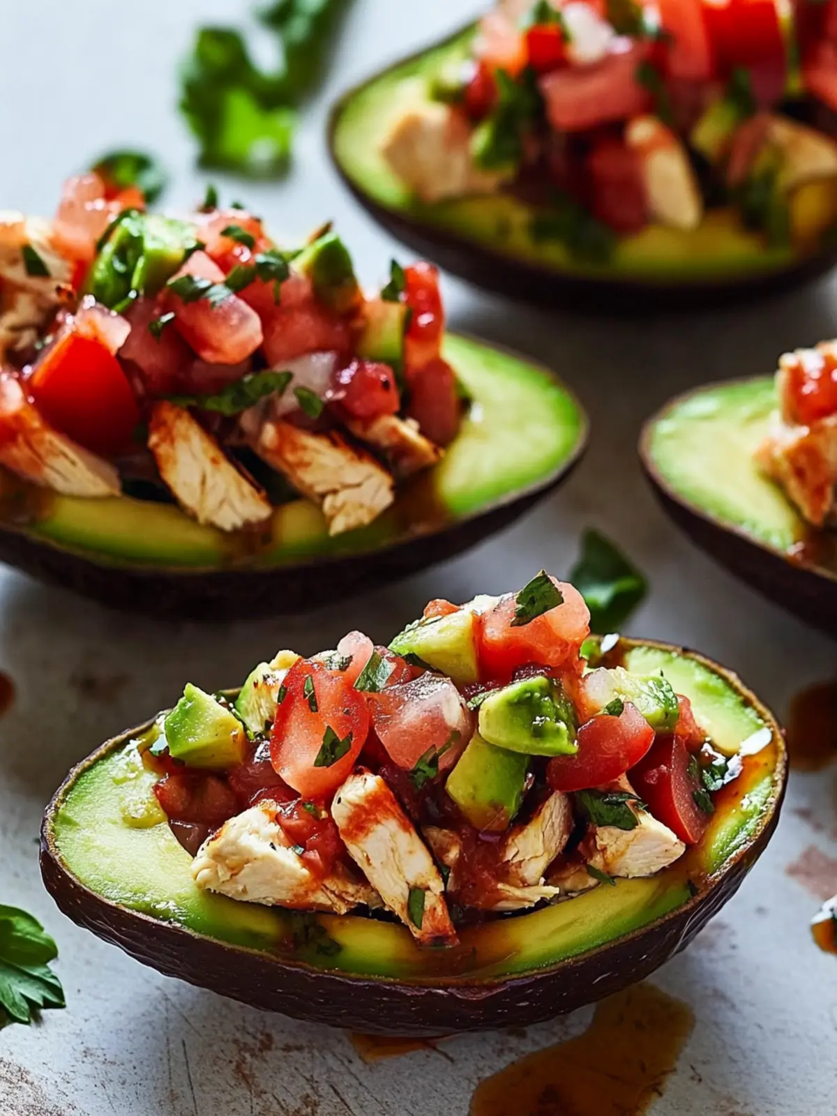 Bruschetta Chicken Stuffed Avocados for Quick Keto Delight 4 Bruschetta Chicken Stuffed Avocados