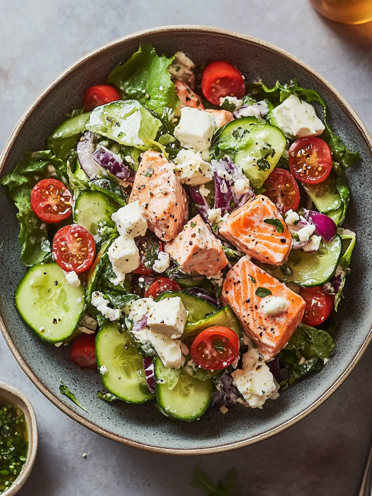 Creamy Greek Salmon Salad for a Flavorful, Healthy Dinner 3 Creamy Greek Salmon Salad