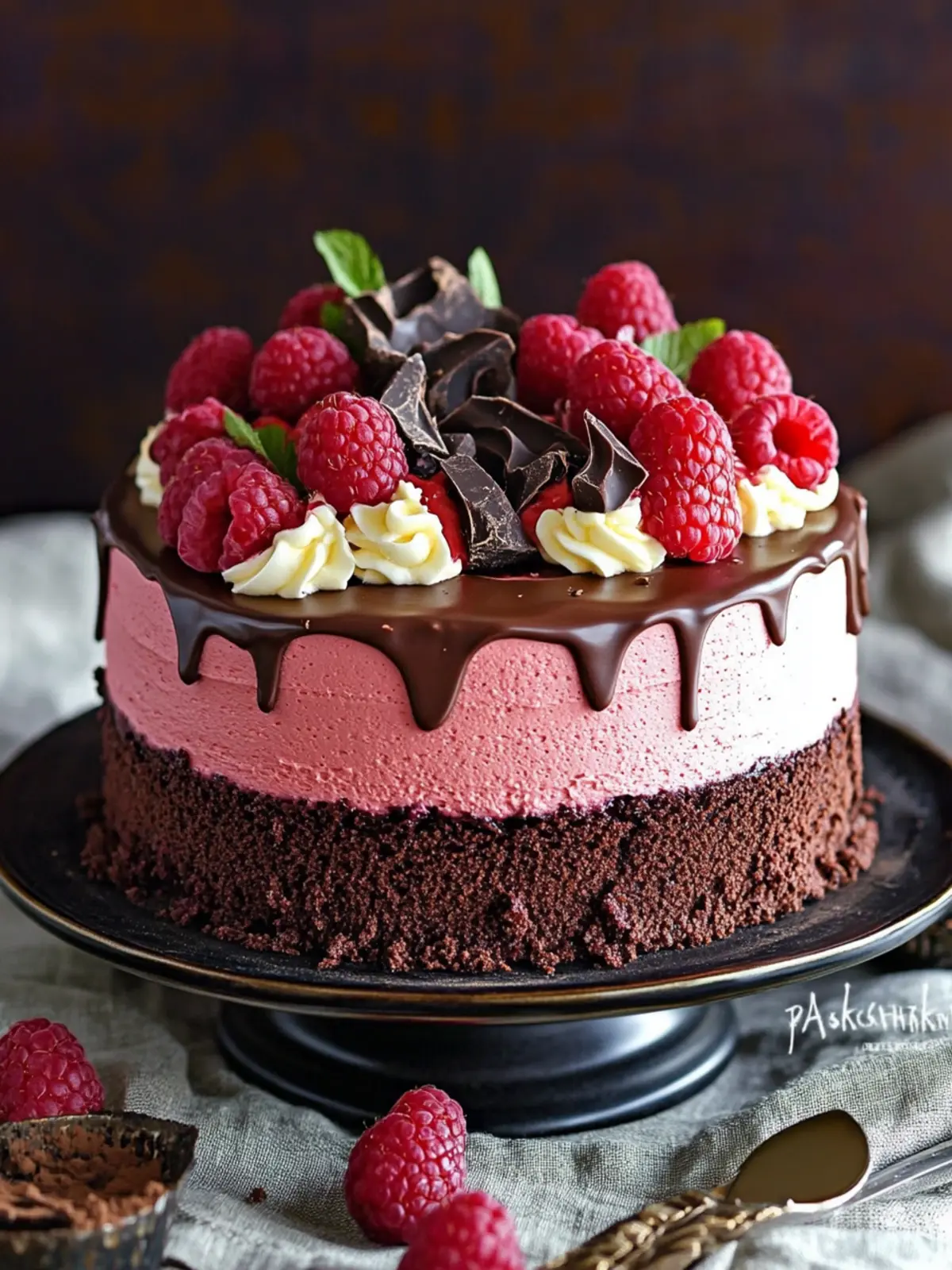 Indulge in This Luxurious Chocolate Raspberry Mousse Cake 3 Chocolate Raspberry Mousse Cake