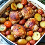 Healthy One-Pan Baked Paprika Chicken Thighs with Potatoes 2 Healthy One Pan Baked Paprika Chicken Thighs with Potatoes and Tomatoes