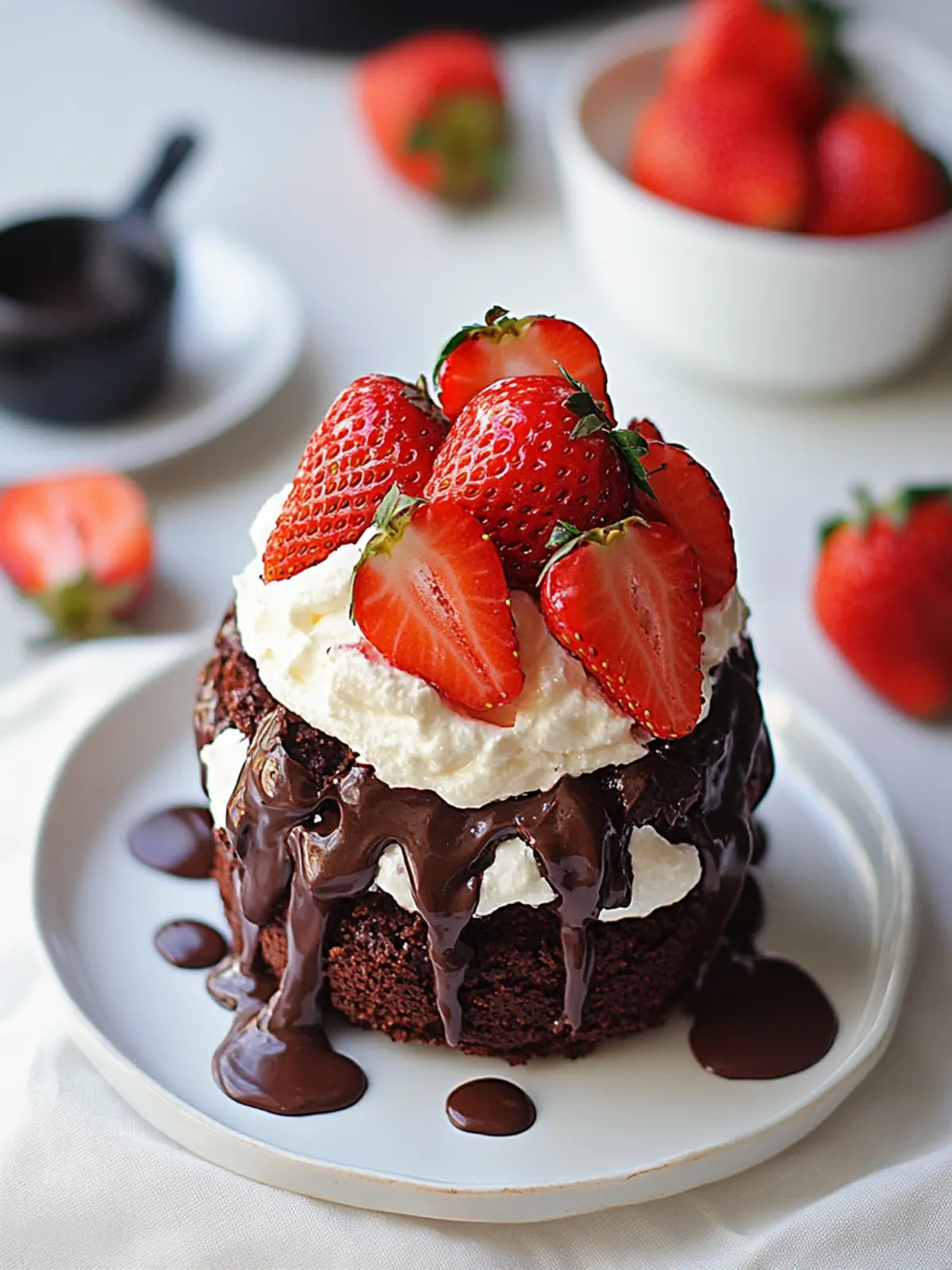 Delightful Chocolate Strawberry Shortcake with Greek Yogurt 4 Chocolate Strawberry Shortcake