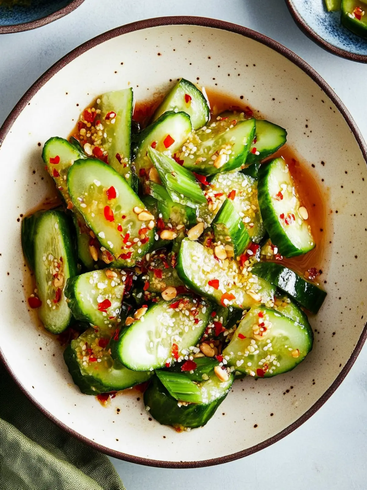 Crispy Chinese Smashed Cucumber Salad with Zesty Chili Oil 4 Chinese Smashed Cucumber Salad