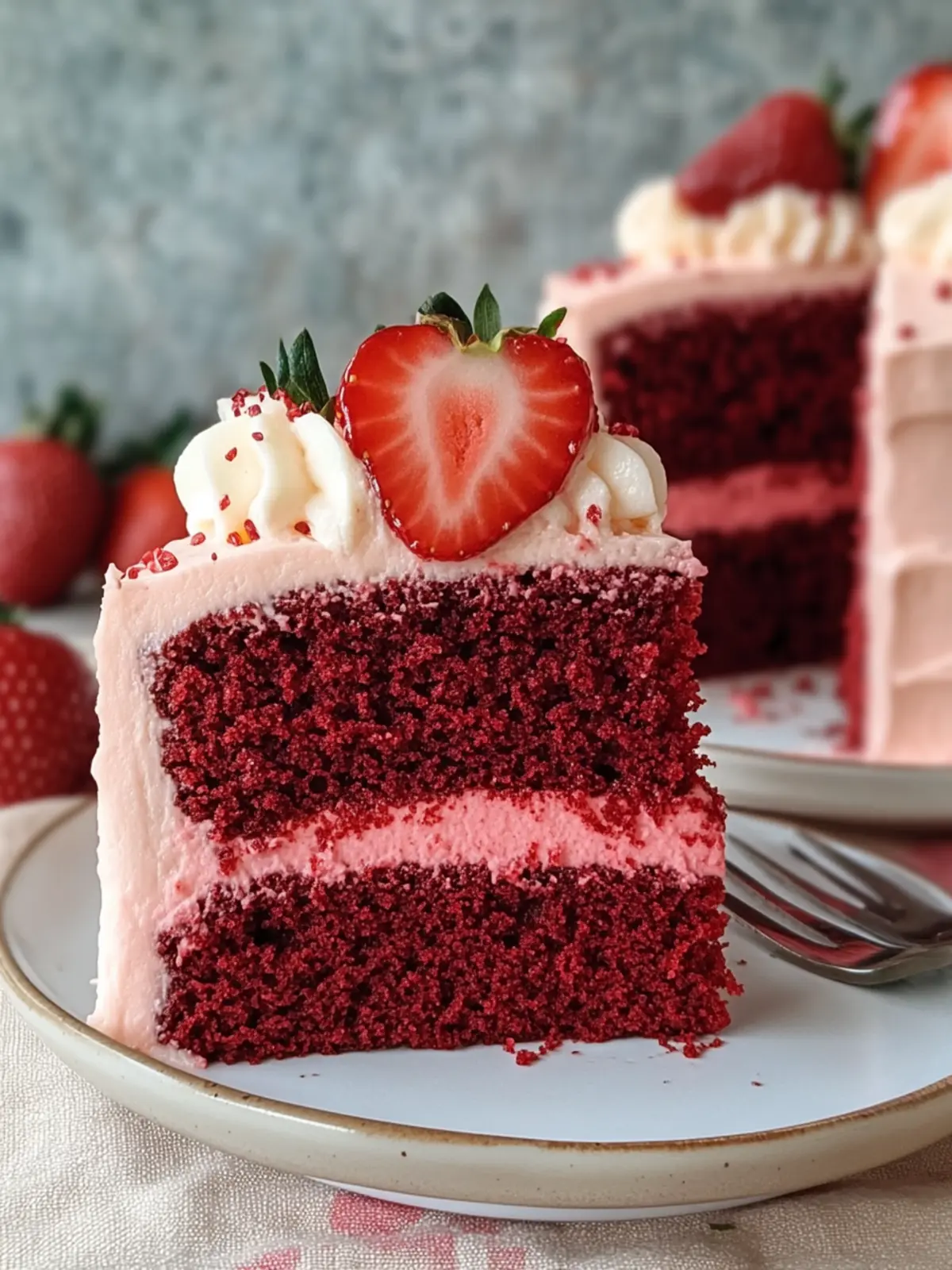 Strawberry Red Velvet Cake with Creamy Strawberry Frosting Bliss 5 Strawberry Red Velvet Cake with Creamy Strawberry Frosting