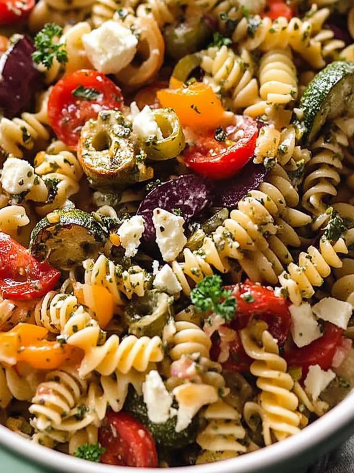 Marinated Vegetarian Pasta Salad for a Zesty Summer Feast 4 MARINATED Vegetarian Pasta Salad!