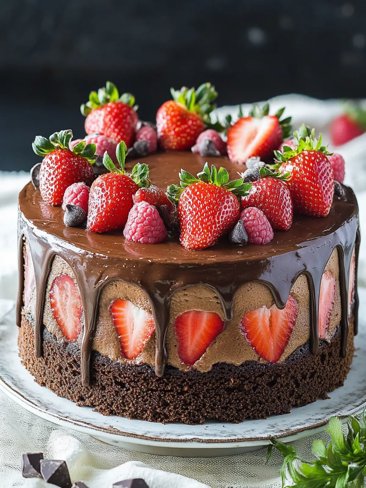 Decadent Strawberry Chocolate Cake for Sweet Celebrations 3 Strawberry Chocolate Cake