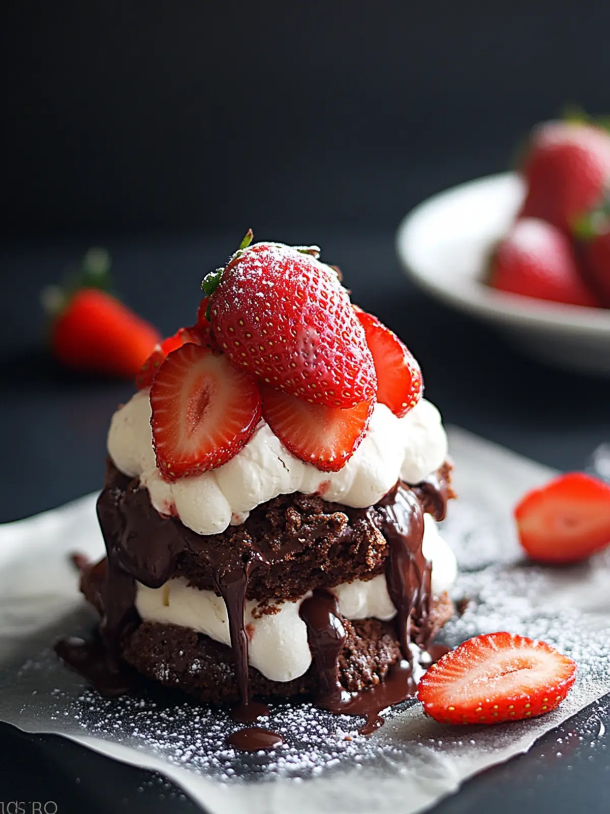 Delightful Chocolate Strawberry Shortcake with Greek Yogurt 2 Chocolate Strawberry Shortcake