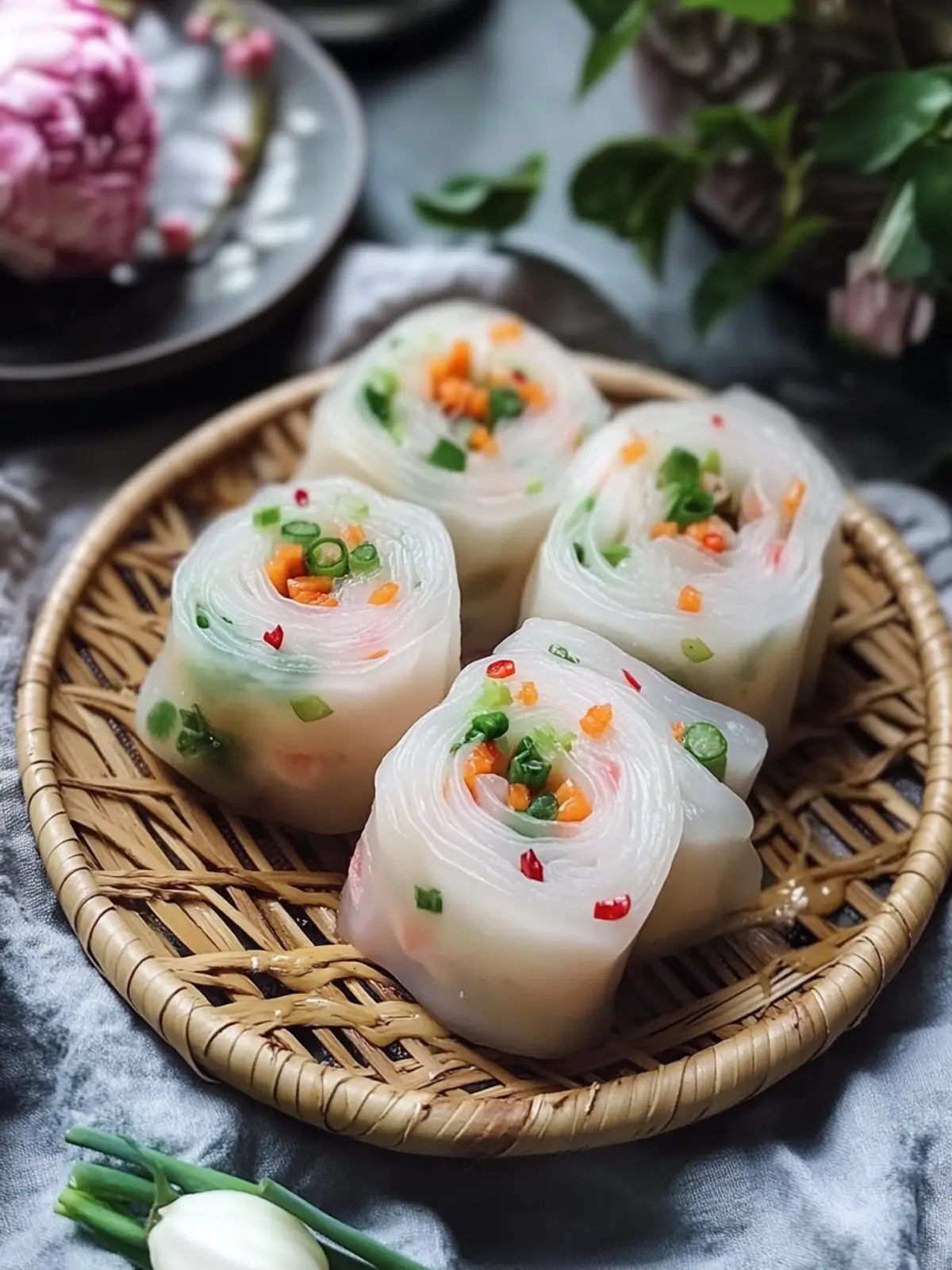 Fluffy Chinese Flower Rolls with Scallions and Ham Delight 4 Irresistibly Soft Chinese Flower Rolls with Scallions and Ham