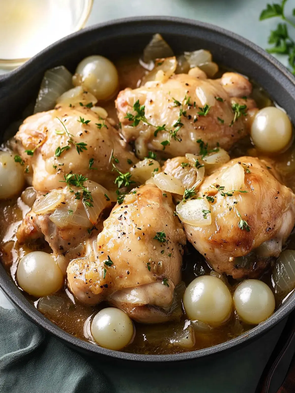 Savory Wine-Braised Chicken with Pearl Onions for Cozy Nights 4 Wine-Braised Chicken with Pearl Onions